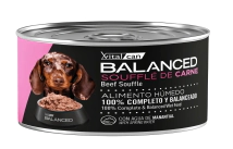 Alimento H&uacute;medo Vitalcan Balanced Souffl&eacute; Perro Cachorro Sabor Carne Lata x 85gr