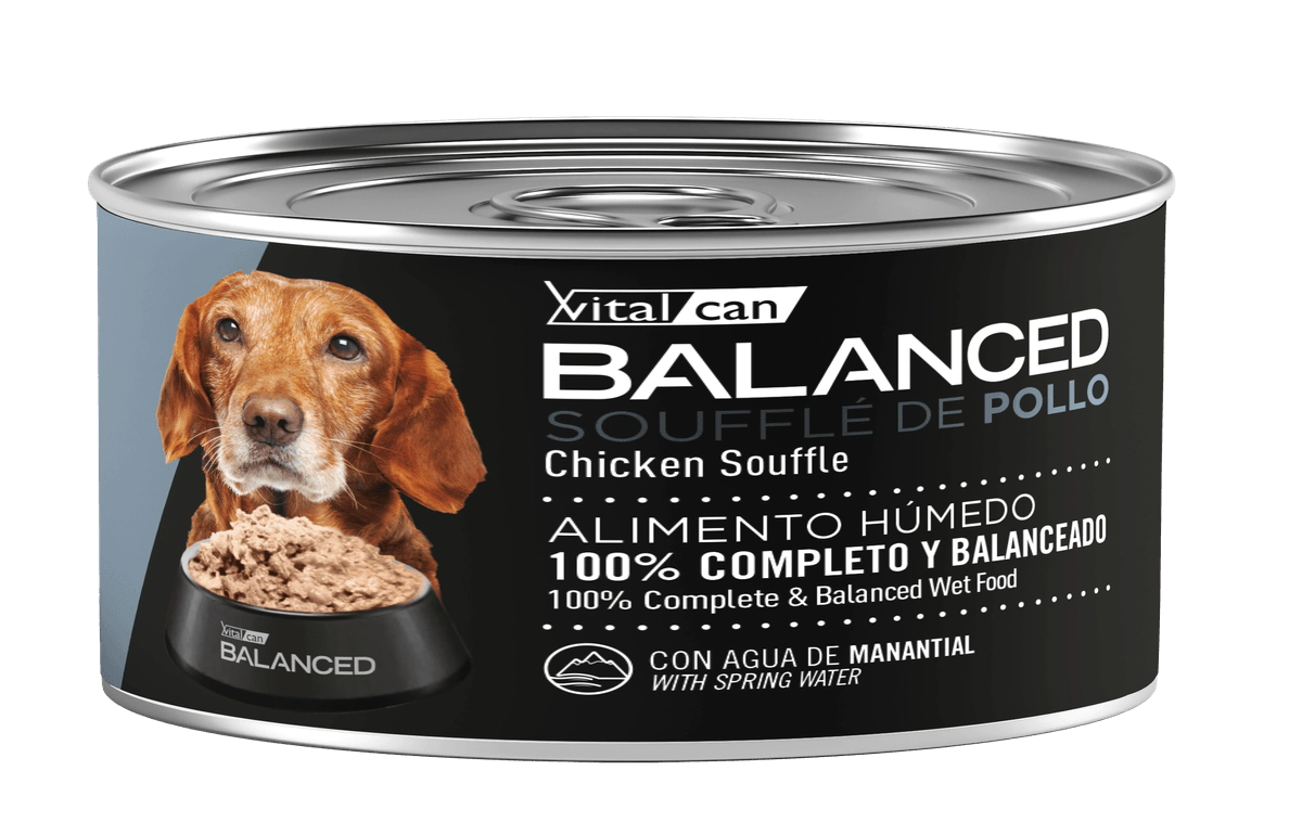 Alimento H�medo Vitalcan Balanced Souffl� Perro Senior Sabor Pollo Lata x 85gr