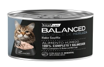 Alimento H&uacute;medo Vitalcan Balanced Souffl&eacute; Gato Senior Sabor Merluza Lata x 85gr