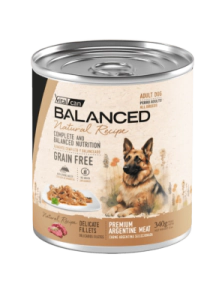 Alimento H&uacute;medo Vitalcan Balanced Souffl&eacute; Perro Adulto Sabor Carne Lata x 340gr
