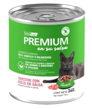 Alimento H&uacute;medo Vitalcan Premium Gato Adulto Pollo en Salsa Lata x 340gr