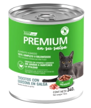 Alimento H&uacute;medo Vitalcan Premium Gato Adulto Sardina en Salsa Lata x 340gr