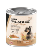 Alimento H&uacute;medo Vitalcan Balanced Natural Recipe Perro Adulto Delicados Filetes de Cordero Lata x 340gr