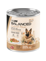 Alimento H&uacute;medo Vitalcan Balanced Natural Recipe Perro Adulto Delicados Filetes de Carne Lata x 340gr.