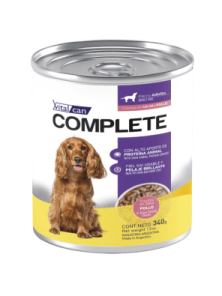 Alimento H&uacute;medo Vitalcan Complete Perro Adulto Trocitos de Pollo en Salsa Lata x 340gr.