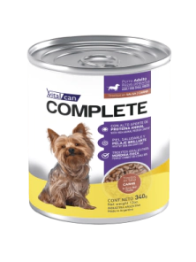 Alimento H&uacute;medo Vitalcan Complete Perro Adulto Raza Peque&ntilde;a Trocitos de Carne en Salsa Lata x 340gr.