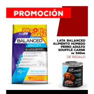 Alimento VitalCan Balanced Perro Adulto Raza Grande Bonus Bag x 22kg + Balanced Souffl� Perro Adulto Sabor Pollo Lata x 340gr DE REGALO