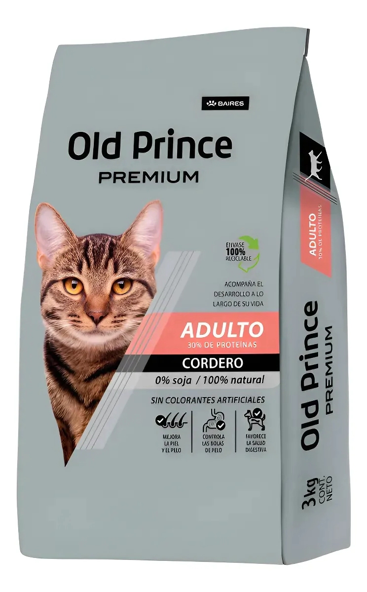 Alimento Old Prince Premium Gato Adulto Cordero x 3kg
