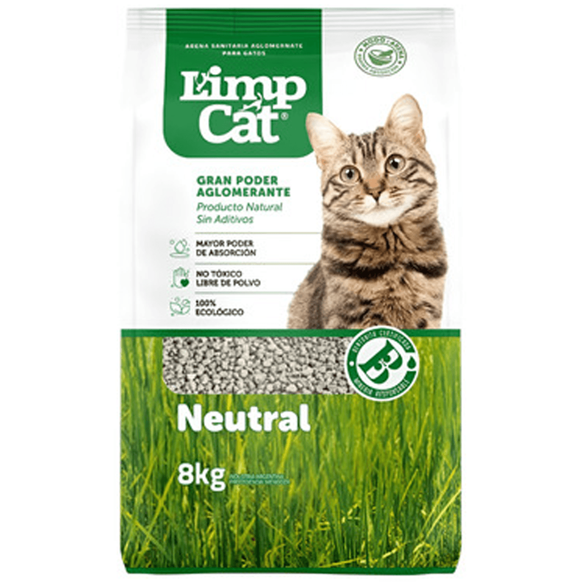 Piedra Arena Aglomerante Sanitaria Limp Cat Neutra x 8kg