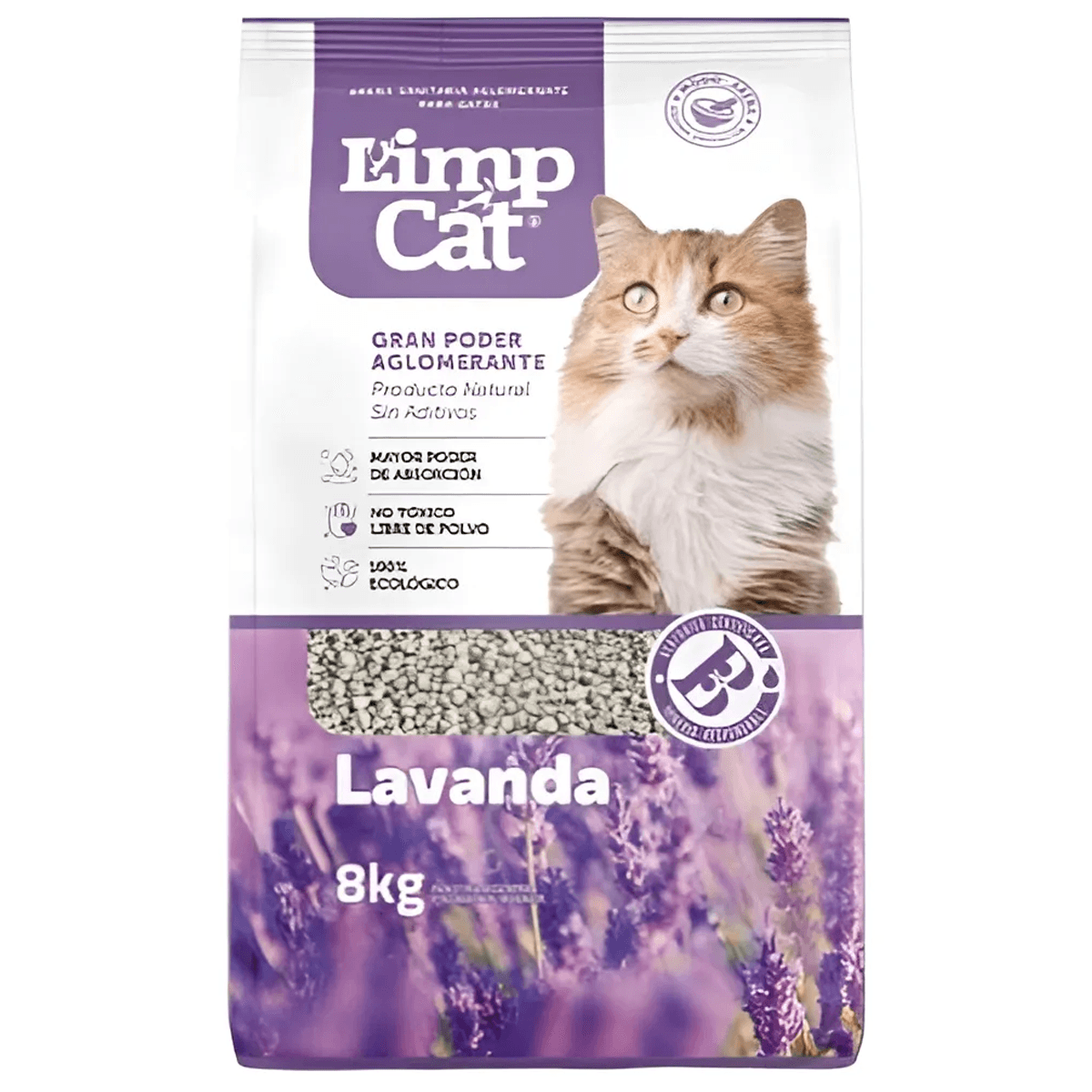 Piedra Arena Aglomerante Sanitaria Limp Cat Lavanda x 8kg