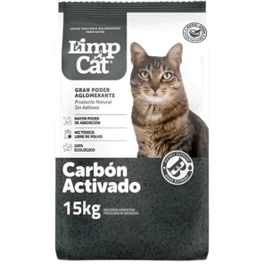 Piedra Arena Aglomerante Sanitaria Limp Cat Carb&oacute;n Activado x 15kg