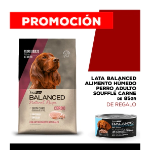 Alimento VitalCan Balanced Natural Recipe Perro Adulto con Cerdo x 15kg + Balanced Souffl� Perro Adulto Sabor Pollo Lata x 340gr DE REGALO