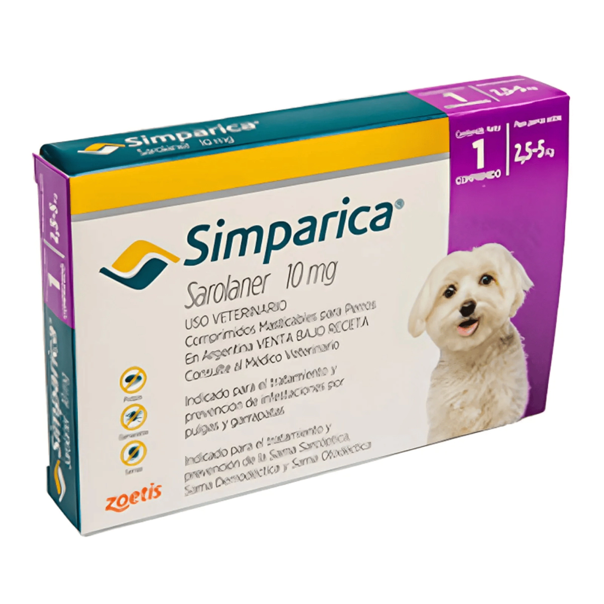 SIMPARICA TAB  10mg (2.5-5 KG) VIOLETA -FARMACIA-     