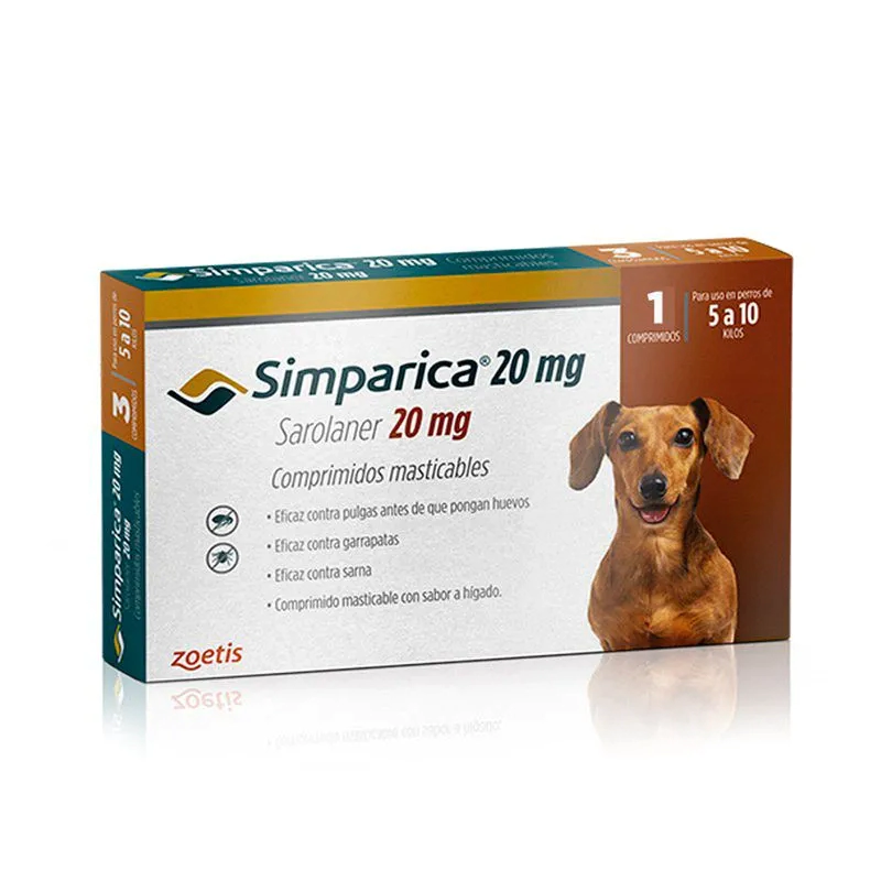 Comprimido SIMPARICA Perro (5-10 KG) NARANJA -FARMACIA-      