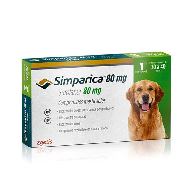 Comprimido SIMPARICA Perro (20-40 KG) VERDE -FARMACIA-     