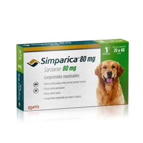 Comprimido SIMPARICA Perro (20-40 KG) VERDE -FARMACIA-     