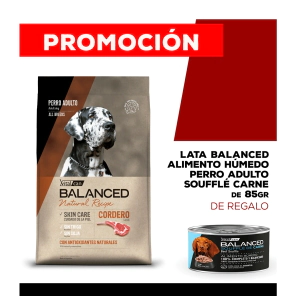 Alimento VitalCan Balanced Natural Recipe Perro Adulto con Cordero x 3kg + Balanced Souffl� Perro Adulto Sabor Carne Lata x 85gr DE REGALO
