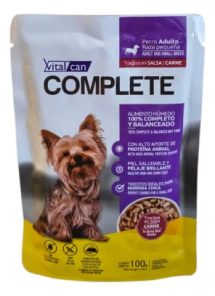 Pouch Complete Troc.E/S Carne P.Adul Rz.Peq. x100g      