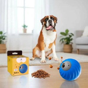 Pelota Beepaw Roll-E Interactiva + Dispensadora 7,2cm Azul