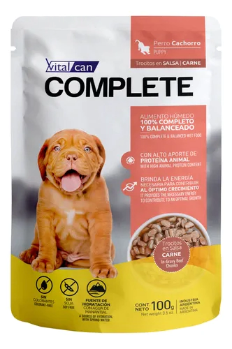 Pouch Complete Troc.E/S Carne Perro Cachorro x100g      