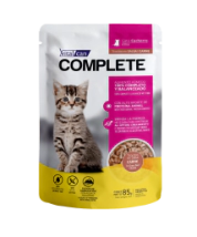 Alimento H�medo Vitalcan Complete Gato Kitten Trocitos de Carne en Salsa Pouch x 85gr.
