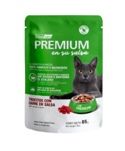 Alimento H&uacute;medo Premium Carne en Salsa Gato Adulto Pouch x 85gr