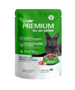 Alimento H&uacute;medo Premium Sardina en Salsa Gato Adulto Pouch x 85gr   