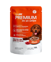 Alimento H&uacute;medo Premium Carne en Salsa Perro Cachorro Pouch x 100gr      