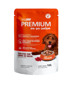 Alimento H&uacute;medo Premium Carne en Salsa Perro Cachorro Pouch x 100gr      