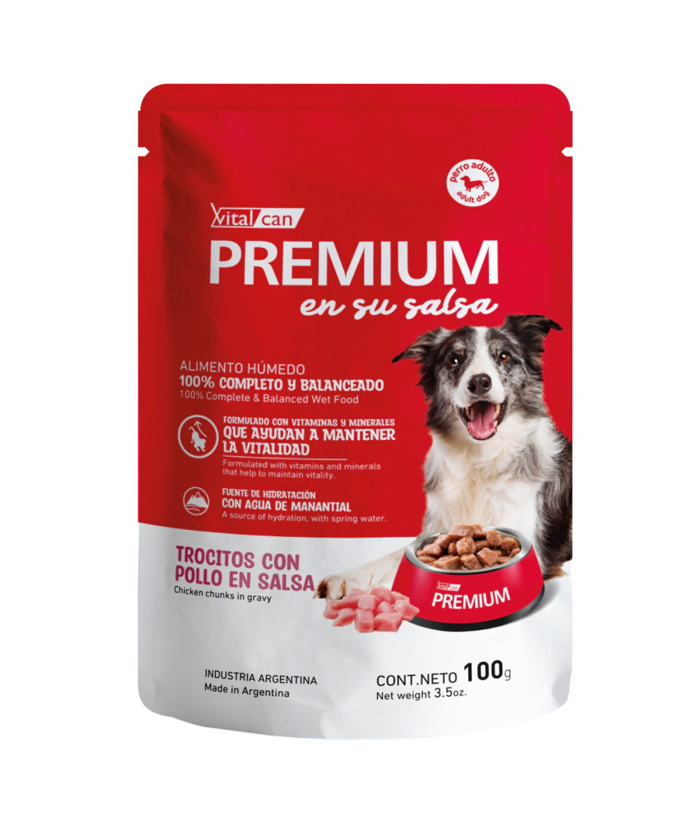 Alimento H�medo Premium Pollo en Salsa Perro Adulto Pouch x 100gr