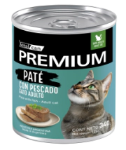 Alimento H&uacute;medo Vitalcan Premium Pate C/Pescado Gato Adulto lata x 340gr     