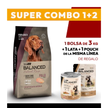 COMBO Alimento VitalCan Balanced Natural Recipe Perro Adulto con Pollo x 3kg + 1 LATA + 1 POUCH DE REGALO	