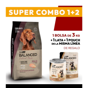 COMBO Alimento VitalCan Balanced Natural Recipe Perro Adulto con Pollo x 3kg + 1 LATA + 1 POUCH DE REGALO	