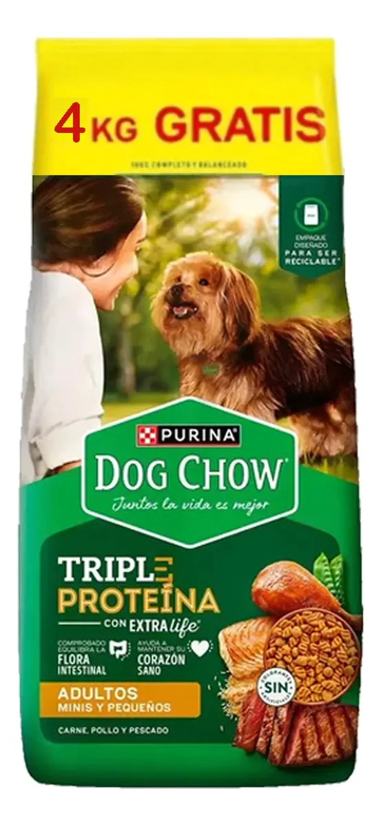 Alimento Dog Chow Perro Mini Triple Protein x 24kg BONUS BAG      