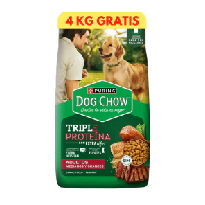 Alimento Dog Chow Perro Mediano/Grande Triple Protein x 24kg  BONUS BAG