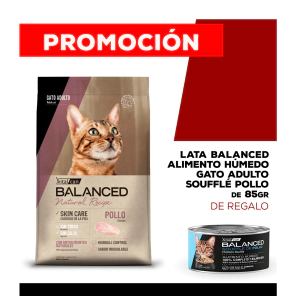 Alimento VitalCan Balanced Natural Recipe Gato Adulto con Pollo x 3 kg + Balanced Souffl&eacute; Gato Adulto Sabor Pollo Lata x 85gr DE REGALO