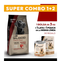 COMBO Alimento VitalCan Balanced Natural Recipe Perro Adulto con Carne Argentina x 3kg + 1 LATA + 1 POUCH DE REGALO