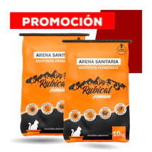 -COMBO- Piedra Arena Aglomerante Sanitaria Rubicat Premium x 20kg. Pack x 2 UNIDADES de 10kg. C/U