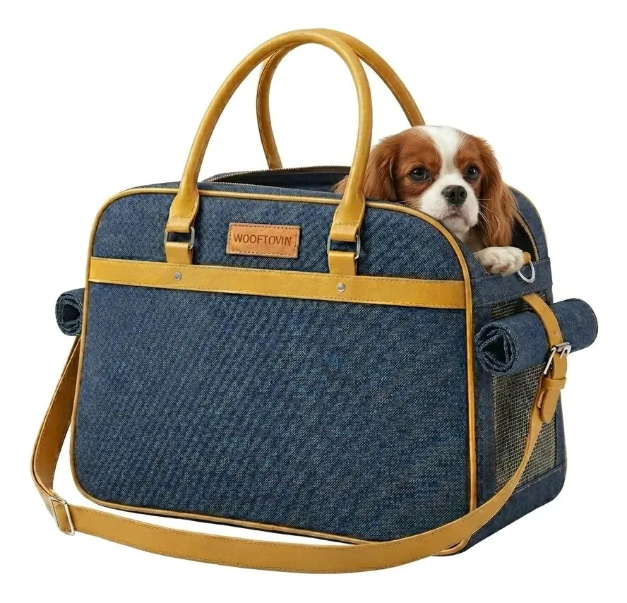 Bolso Transportador Beepaw Perro y Gato Dise�o Elegante 46cm x 32cm x 28cm COLOR AZUL      