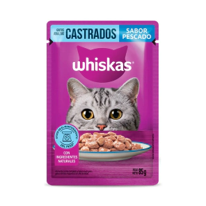 Alimento H&uacute;medo Whiskas Gato Castrado sabor Pescado Pouch x 85gr