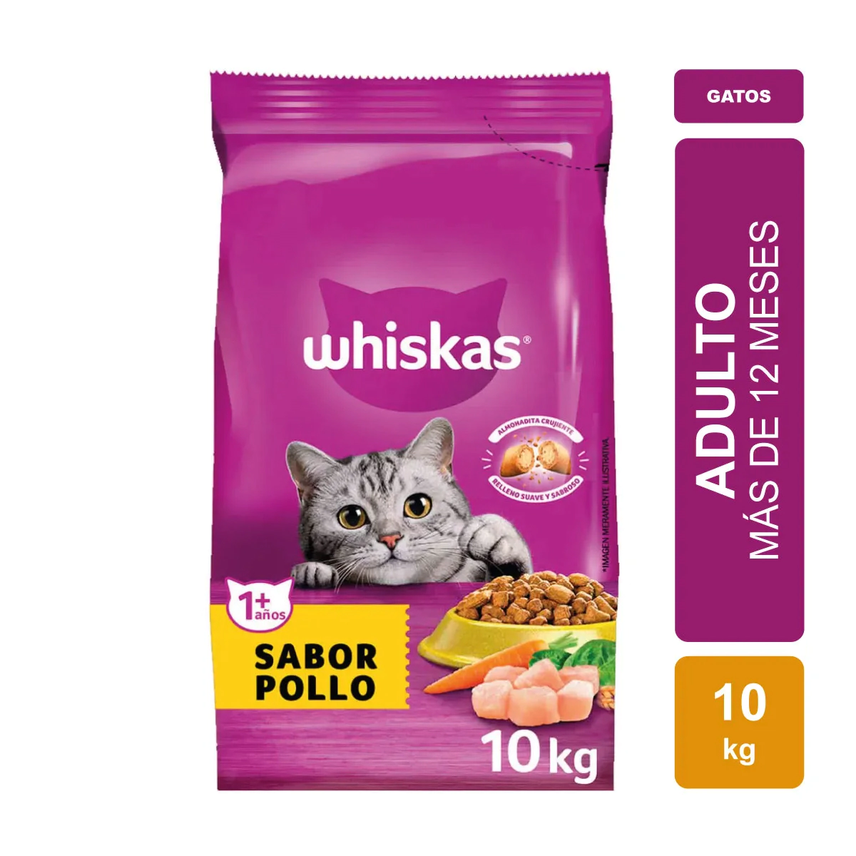 Alimento Whiskas Gato Adulto Pollo x 10kg