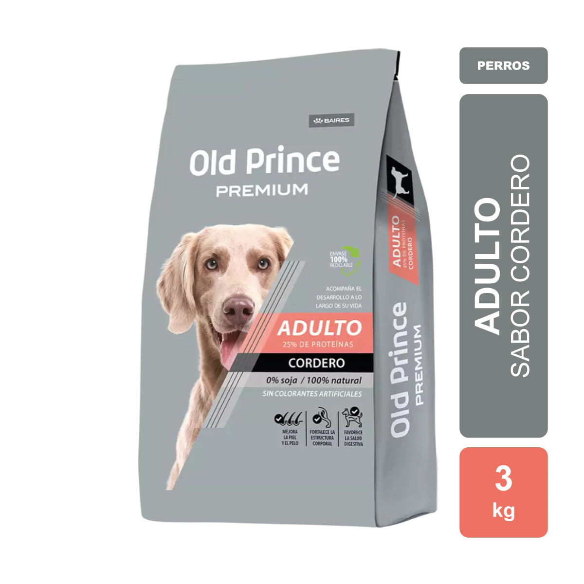Alimento Baires Old Prince Premium Perro Adulto Cordero 3kg