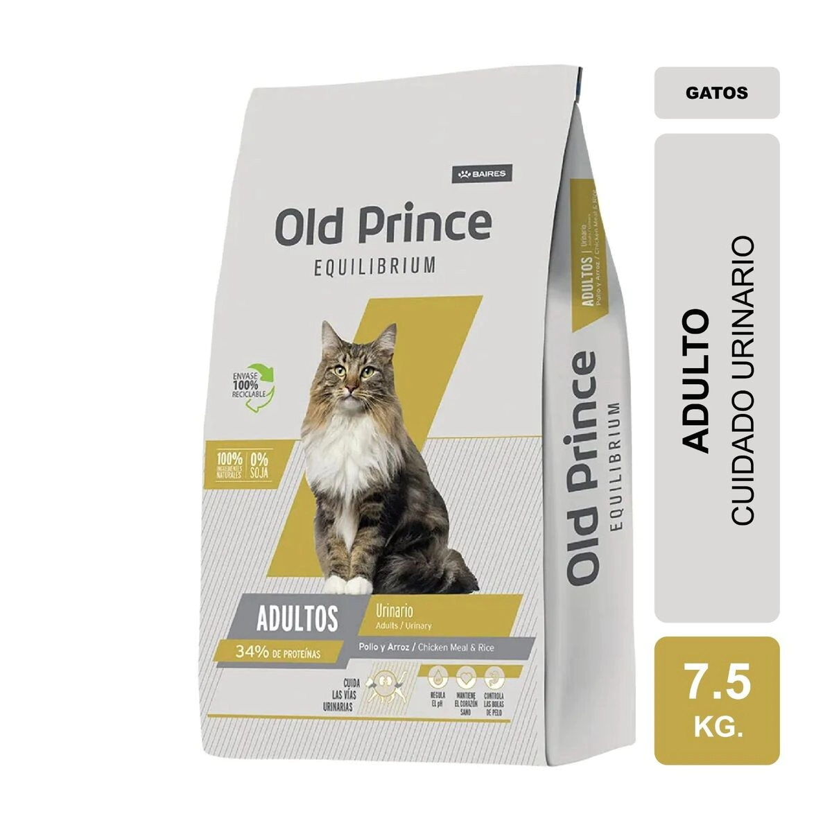 Alimento Baires Old Prince Equilibrium Gato Urinary  Care x 7,5kg