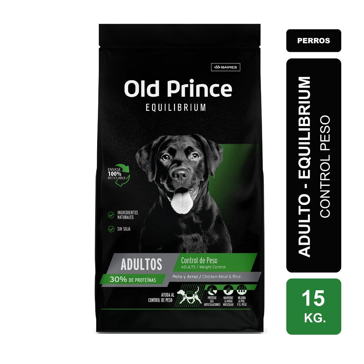 Alimento Old Prince Equilibrium Perro Adulto Control de Peso x 15kg