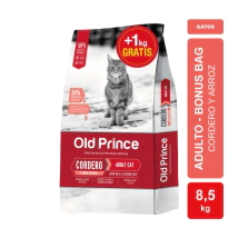 Alimento Baires Old Prince Novel Gato Adulto Sabor Cordero y Arroz Bonus Bag x 7,5kg + 1kg BONUS BAG
