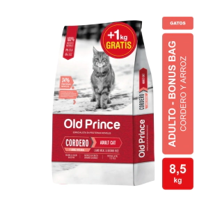 Alimento Baires Old Prince Novel Gato Adulto Sabor Cordero y Arroz Bonus Bag x 7,5kg + 1kg BONUS BAG
