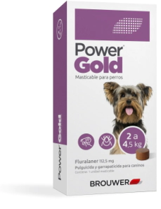 Comprimido Masticable POWER GOLD 3 MESES Perro de 2kg a 4.5kg -FARMACIA-