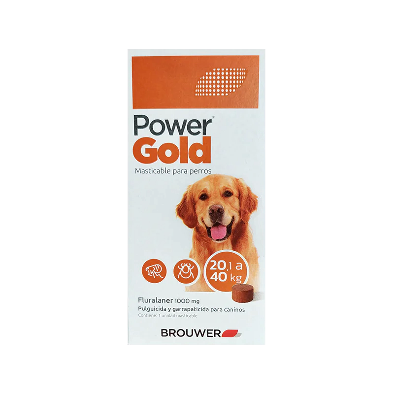 Comprimido Masticable POWER GOLD 3 MESES Perro de 20kg a 40kg -FARMACIA-