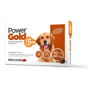 Power Gold Comprimido 1 MES Perro x 20kg a 40kg -Farmacia-