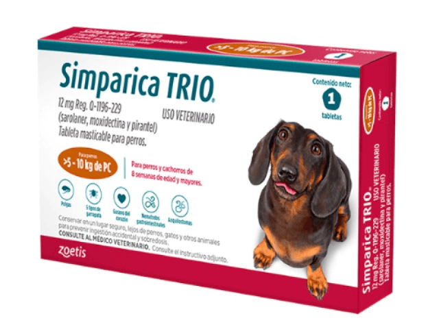 SIMPARICA TRIO 12mg (5-10 KG) NARANJA -FARMACIA-     